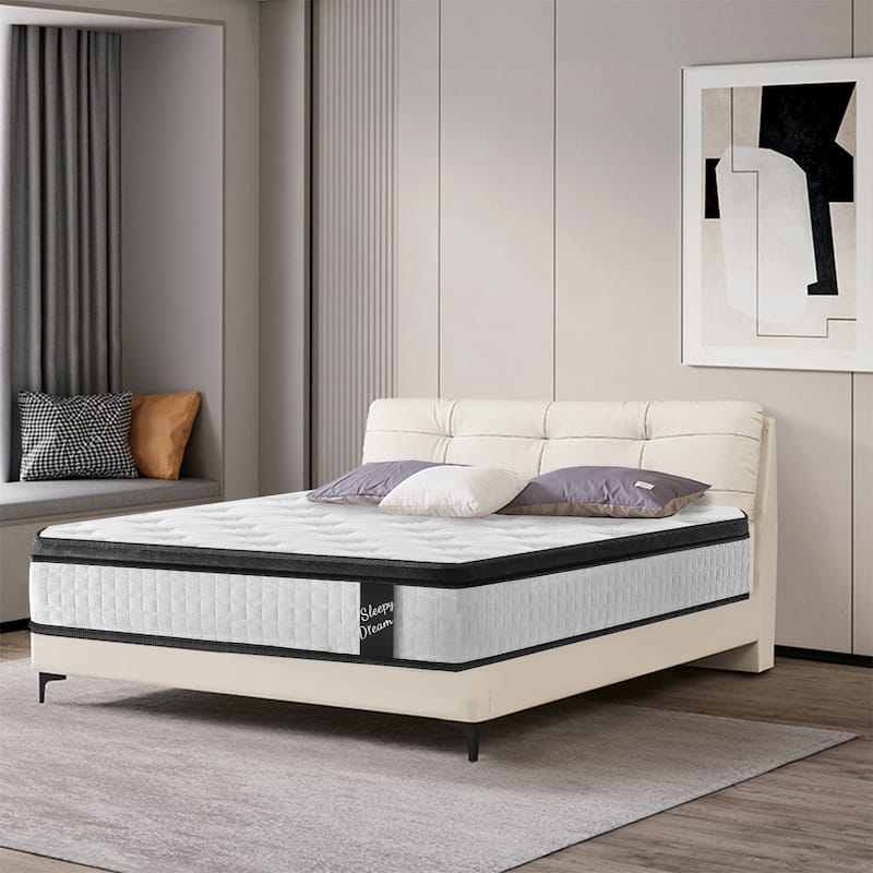 12 Inch 7-Zoned Cool Memory Foam Individual Pocket Spring Hybrid Mattress