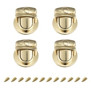 thumbnail image 2 of 6pcs Turn Lock Clasps - Light Gold Alloy Bag Closures For DIY Purse Making 2 of 9