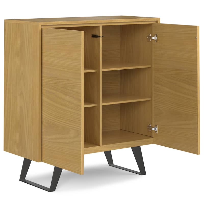 WYNDENHALL Mitchell SOLID WOOD and Metal 39 inch Wide Modern Industrial Medium Storage Cabinet - 39"w x 17"d x 42" h