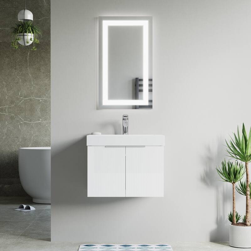 Dillon 24" Single Vanity Set - White with Resin Basin