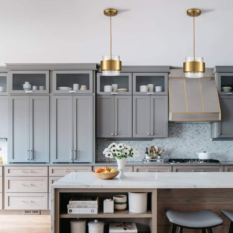 Santorini Modern Brass Kitchen Pendant Light Adjustable Hanging Light
