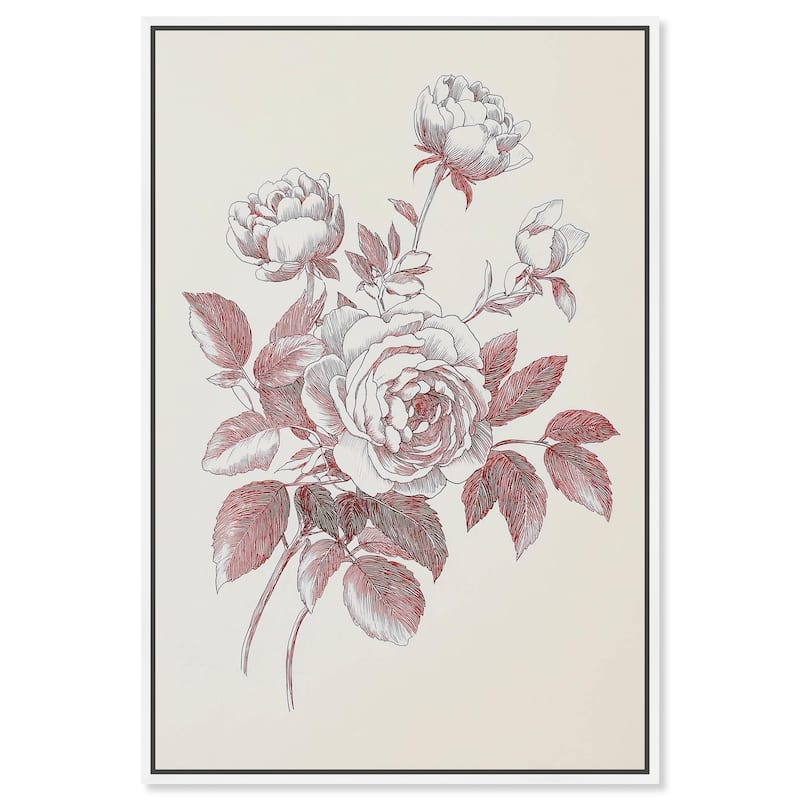 Breezy Red Pencil Blooms II Canvas by Art Remedy - 30" x 45" - White