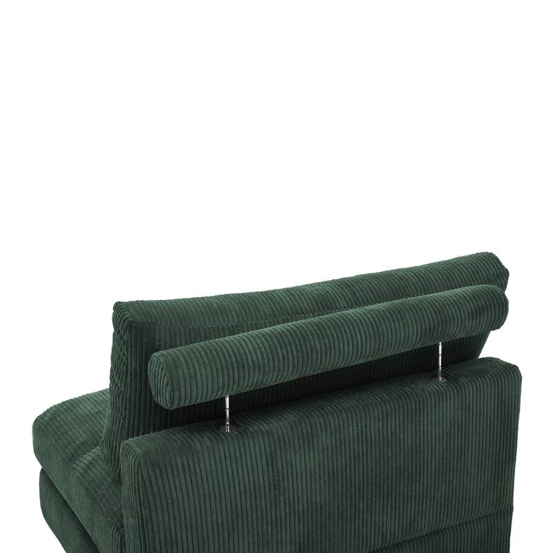 Modern Corduroy Modular Couch Sectional Sofa With Pillows