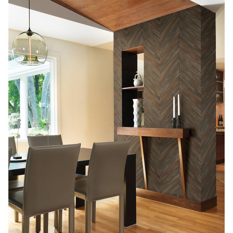 Vernon, Parisian Brown Parquet, 33 FT. L x 20.5In. W Wallpaper Roll