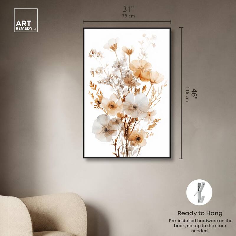 Parchment Petals Canvas by Art Remedy