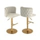 preview thumbnail 47 of 46, Swivel Bar Stools Set of 2, Modern PU Bar Stools with Backs - Counter Height