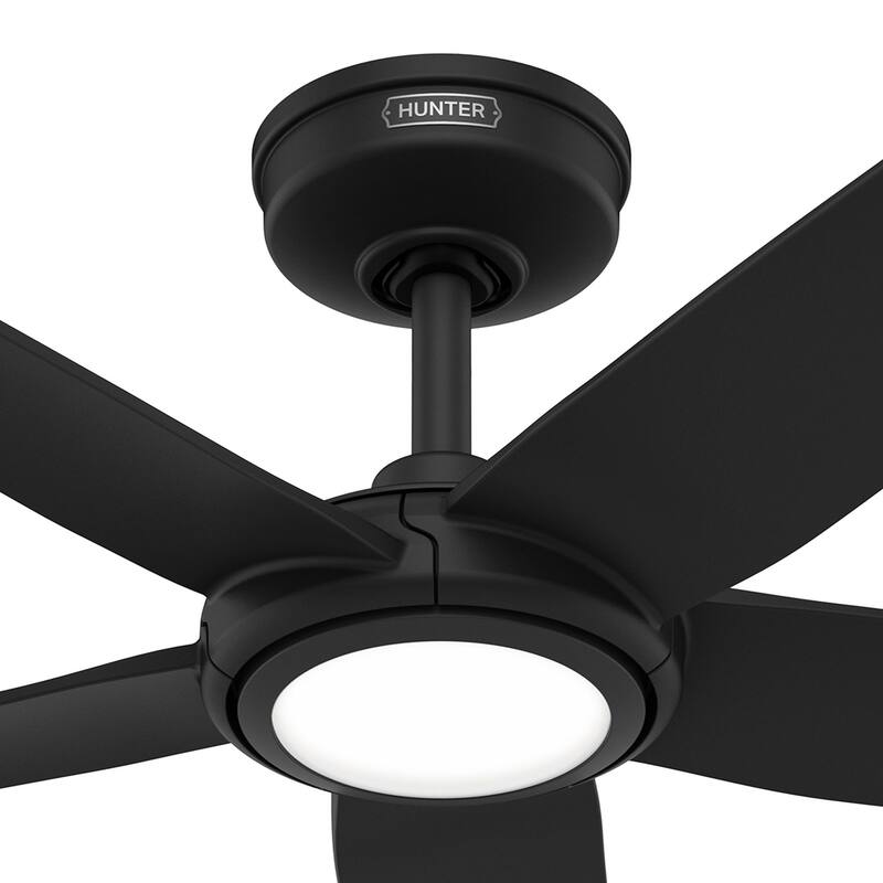 Hunter ZenTech Indoor / Outdoor 5-Blade Smart Ceiling Fan w/ LED Light and Handheld Remote.