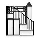 preview thumbnail 6 of 24, Castle-Shaped Metal Twin Bunk Bed with Wardrobe and Storage, Black+White
