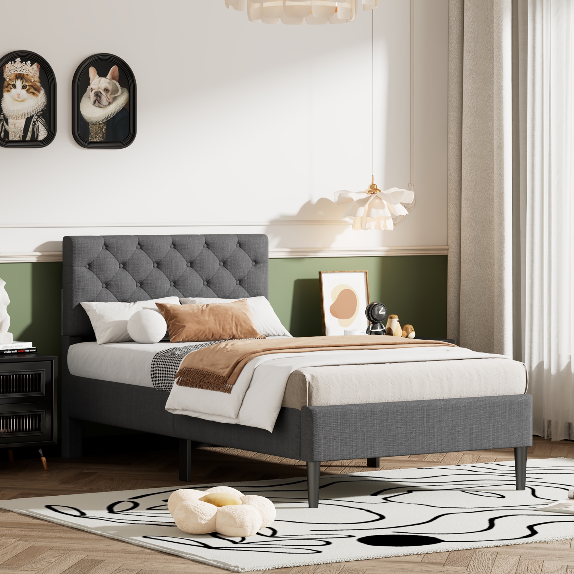 Shalini upholstered new arrivals platform bed frame