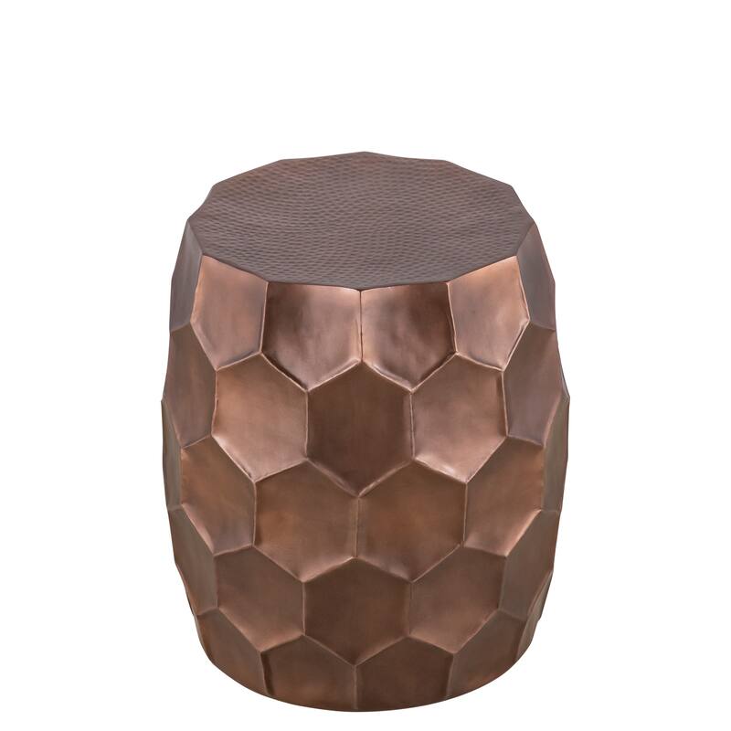 Modern Contemporary Aluminum material End Table, Side Table with Glossy Diamond-Patterned Base