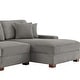 preview thumbnail 51 of 132, 118" W Corduroy L-shape Modular Sectional Sofa with Pillows