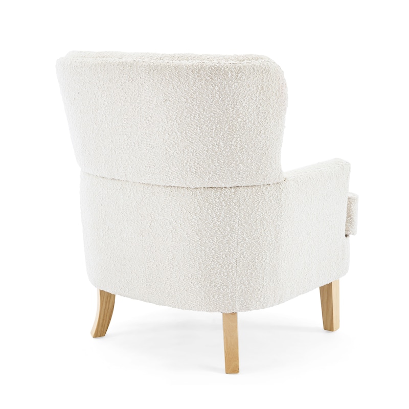 Almond Boucle Nailhead Club Chair by Christopher Knight Home