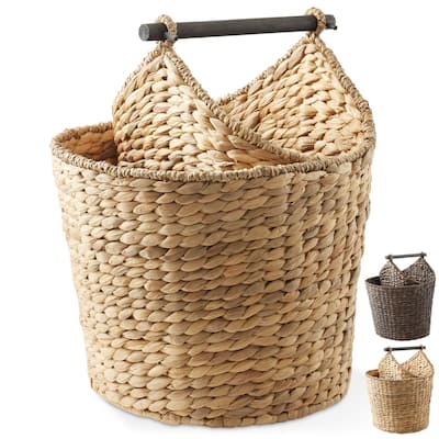 Toilet Paper Roll Holder Magazine Storage Basket Wicker Bathroom