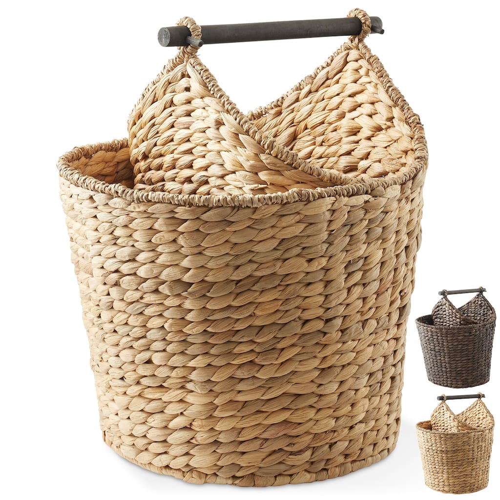 Toilet Paper Roll Holder Magazine Storage Basket Wicker Bathroom