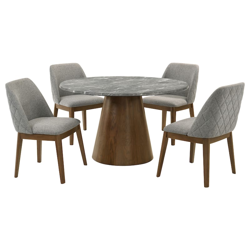 Franklin 5-piece Round Dining Table Set Grey and Dark Oak - Grey/Dark Oak