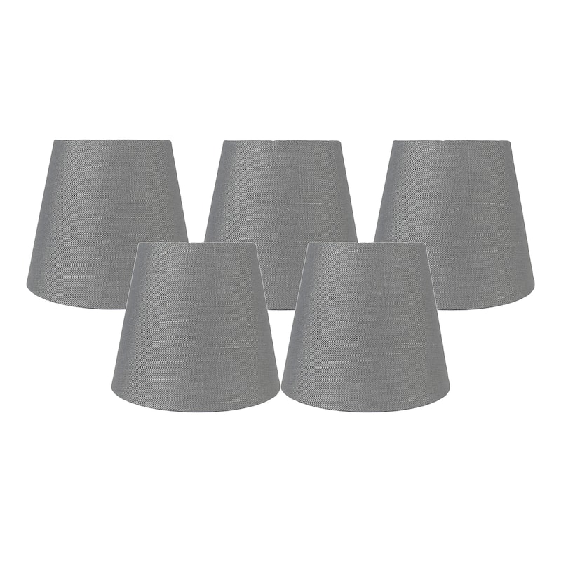 Meriville Linen Clip On Chandelier Lamp Shades, 4-inch by 6-inch by 5-inch