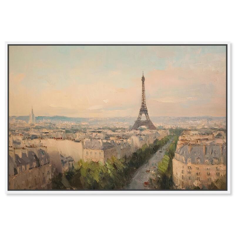 Early Morning Paris Canvas by Art Remedy - White - 54" x 36"