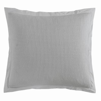 HiEnd Accents Stonewashed Cotton Waffle Weave Euro Sham, 27"x27"