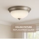 preview thumbnail 2 of 9, Frosted Glass Ceiling Light Cover 12 Inch Diameter - 12 Inches x 3.5 Inches