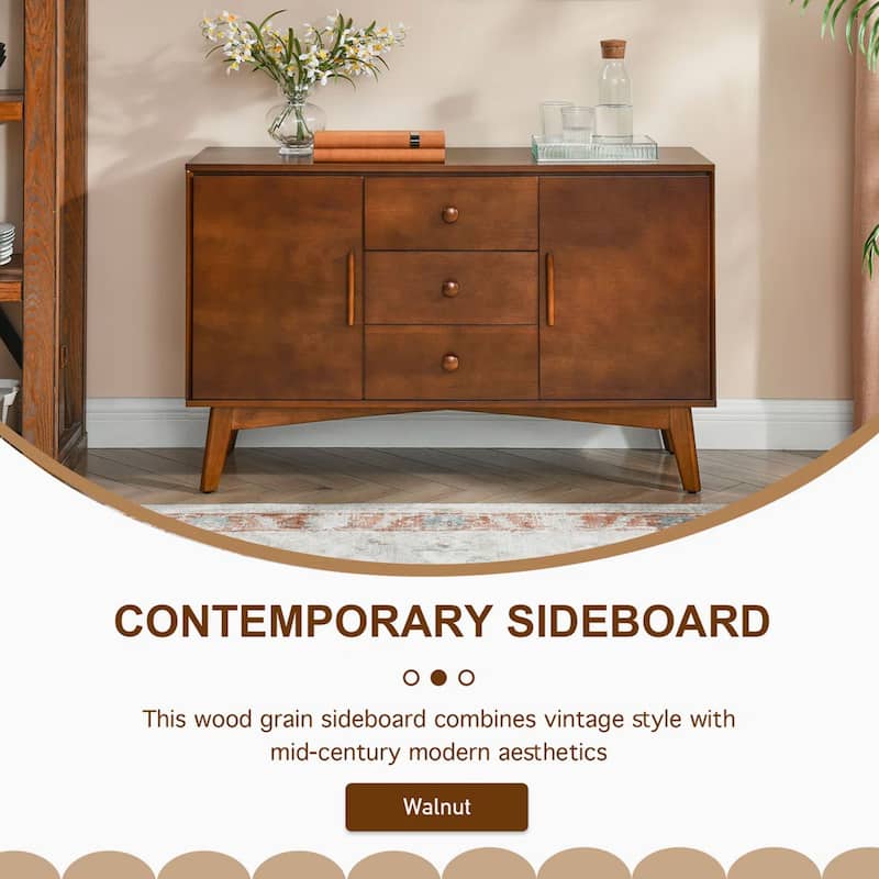 47.3" Sideboard Buffet Cabinet with 2 Doors and 3 Drawers - 47.25'' x 15.75'' x 29.5''
