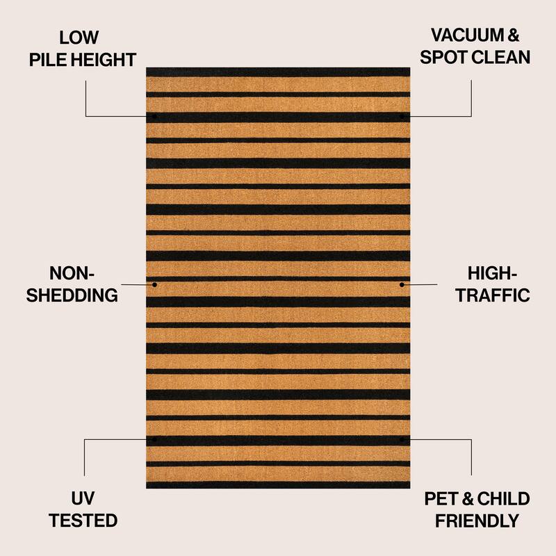 JONATHAN Y Classic Natural Coir Mat Indoor/Outdoor