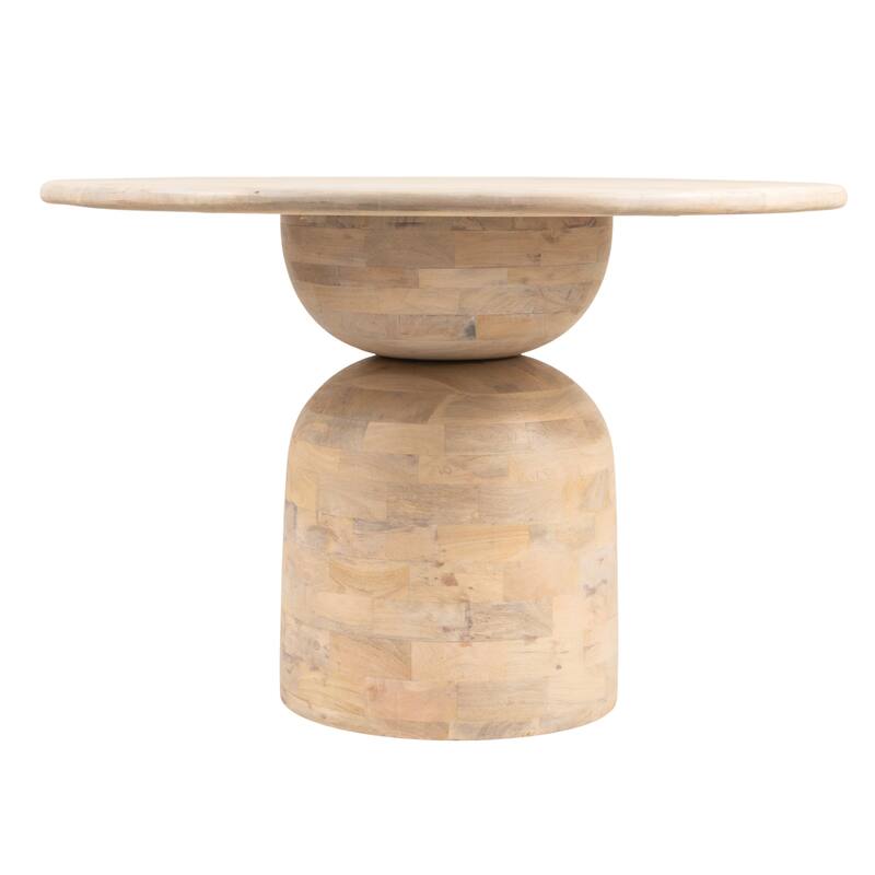 Mango Wood Dining Table with End Grain Base - 47.0"L x 47.0"W x 29.5"H