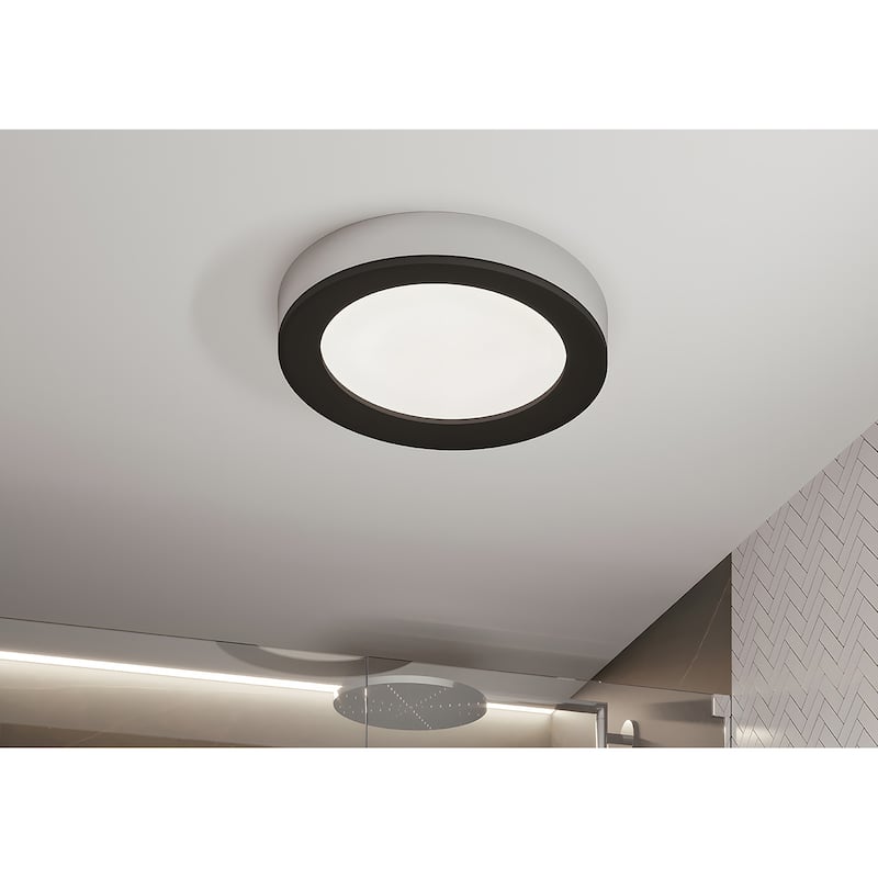 Strick & Bolton Lancaster 12-inch Black/ Chrome LED Flush Mount