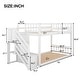 preview thumbnail 4 of 18, Twin Over Twin Floor Bunk Bed with Ladder & Storage, Solid Wood Low Bunk Bed Frame with Safety Guardrails for Small Bedrooms