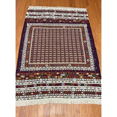 HERAT ORIENTAL Handmade Soumak Wool Rug - 4'3" x 6'3"