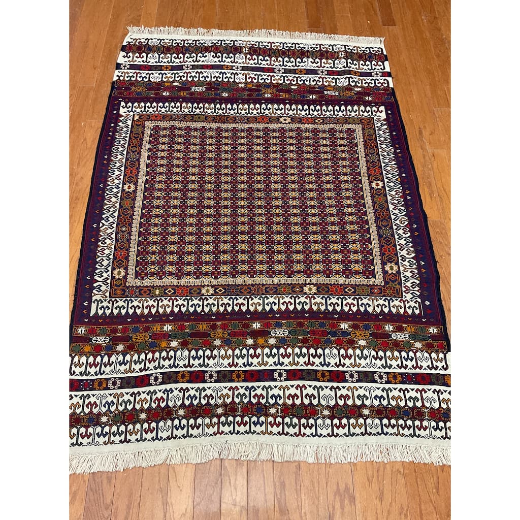 HERAT ORIENTAL Handmade Soumak Wool Rug - 4'3" x 6'3"