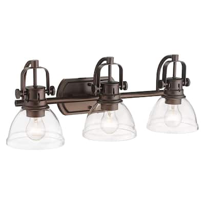 3-Light 4-Light Industrial Bathroom Vanity Light with Clear Glass