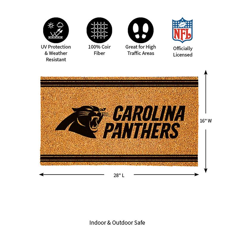 Carolina Panthers Monochrome Indoor/Outdoor Coir Door Mat