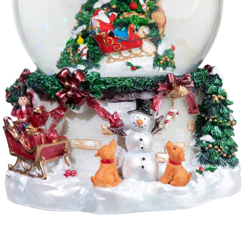 Musical Christmas Tree and Santa Claus Snow Globe - 6.75"