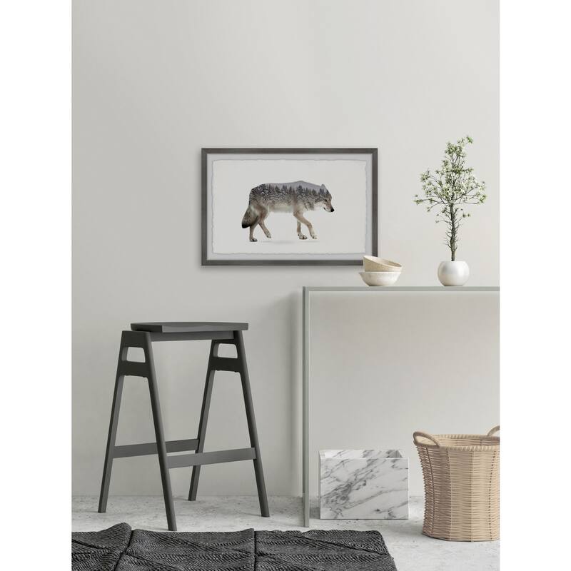 Wolf Framed Print - Art Nouveau Forest Animal Wall Decor - HomeStock Painting