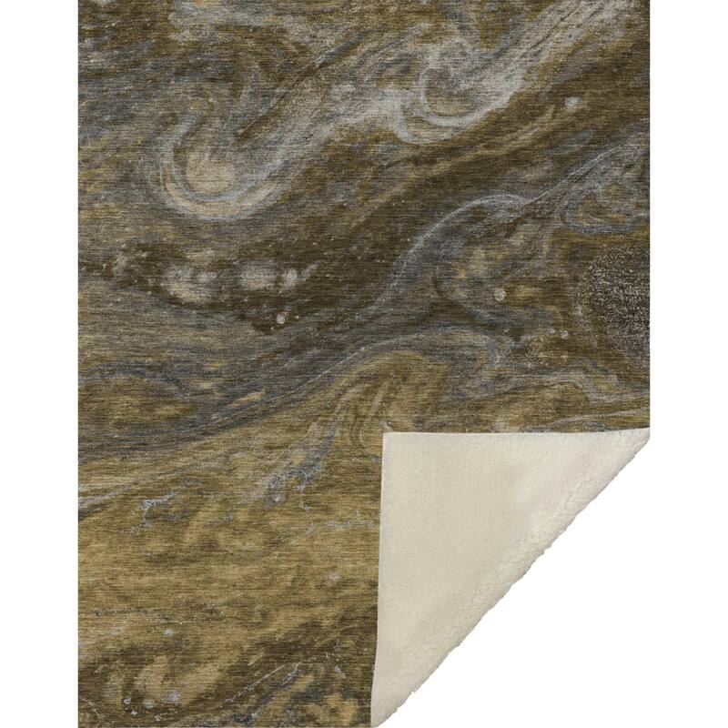 Premium Machine Washable Abstract Contemporary Sherpa Throw Blanket