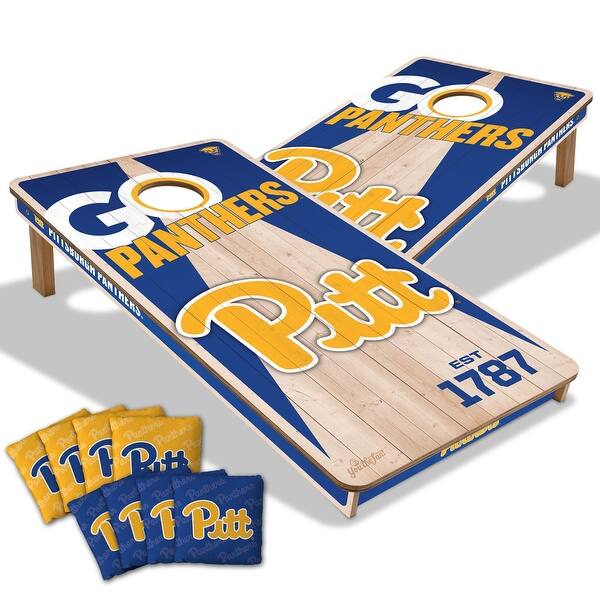 slide 2 of 6, Pittsburgh Panthers NCAA 2x4 Cornhole Board Set Include Carrying Case