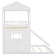 preview thumbnail 14 of 15, Playhouse-inspired Style Twin over Full Wooden Bunk Bed,Loft Bed with Playhouse,Farmhouse, Ladder, Slide and Guardrails