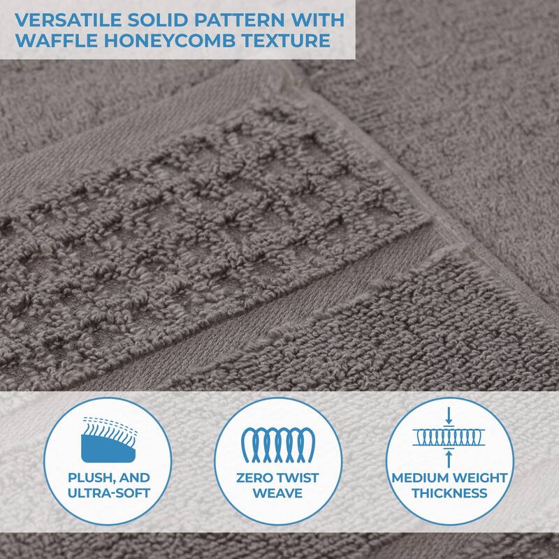 Superior Napa Zero Twist Cotton Soft Waffle Bath Towel Set of 3