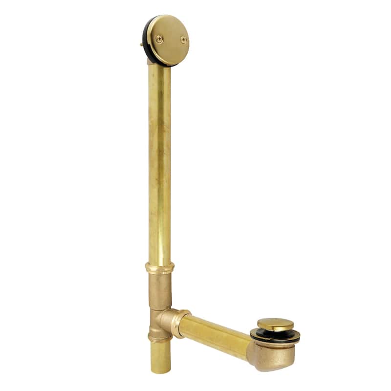 Made To Match 16" Bathtub Waste and Overflow Drain - Brushed Brass