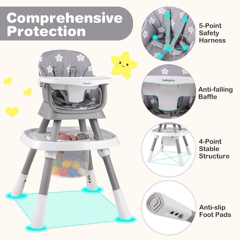 Gymax 16-in-1 Baby High Chair w/ Activity Center Booster Seat Building