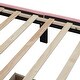 preview thumbnail 9 of 8, Twin Pink Upholstered Leather Platform Bed with Rabbit Ornament Headboard & 2 Drawers Wooden Platform Bed for Girls, Pink