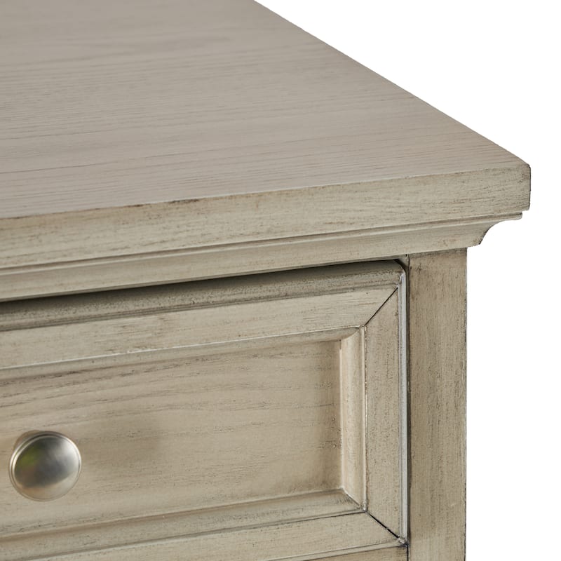 Wooden Geometric Oval Rattan Front 2 Door and 1 Drawer Cabinet - Light Gray - Roche River Decor - 18"W x 34"L x 35"H