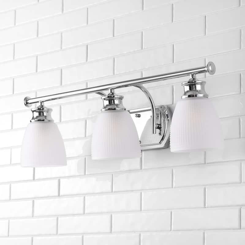 Fairfax Metal/Glass Contemporary Modern LED Vanity Light, by JONATHAN Y
