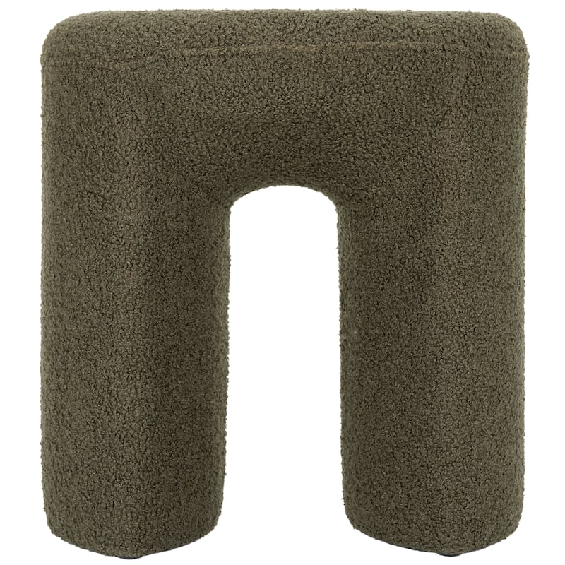 Plush Teddy Fabric Small Ottoman Foot Stool Vanity Stool for Bedroom