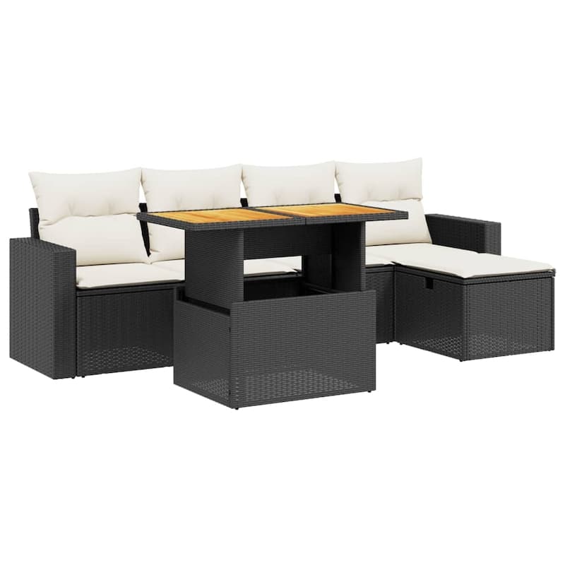 6-Piece Garden Sofa Set with Cushions - 21.7 x 39.4 x 28.7 in