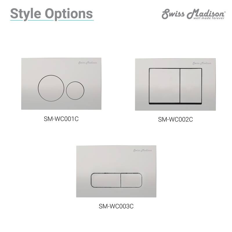 Swiss Madison Wall Mount Toilet Actuator Flush Push button Plate