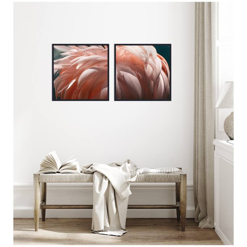 Kate and Laurel Flamingo 2 Piece Framed Canvas Wall Art Set by Alicia Bock