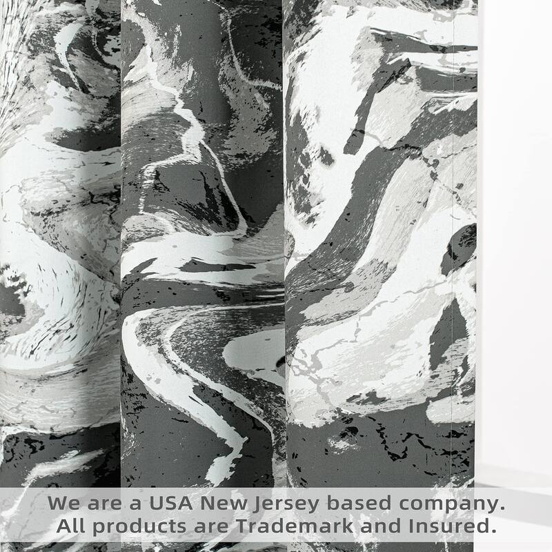 DriftAway Carrara Abstract Marble Ripple Texture Blackout Curtains - 52" Width X 84" Length - 52" Width X 84" Length