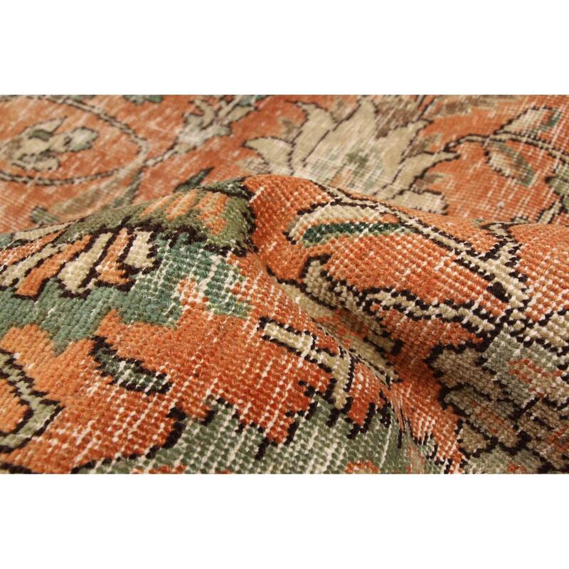 ECARPETGALLERY Hand-knotted Antalya Vintage Copper Wool Rug - 7'7 x 11'2