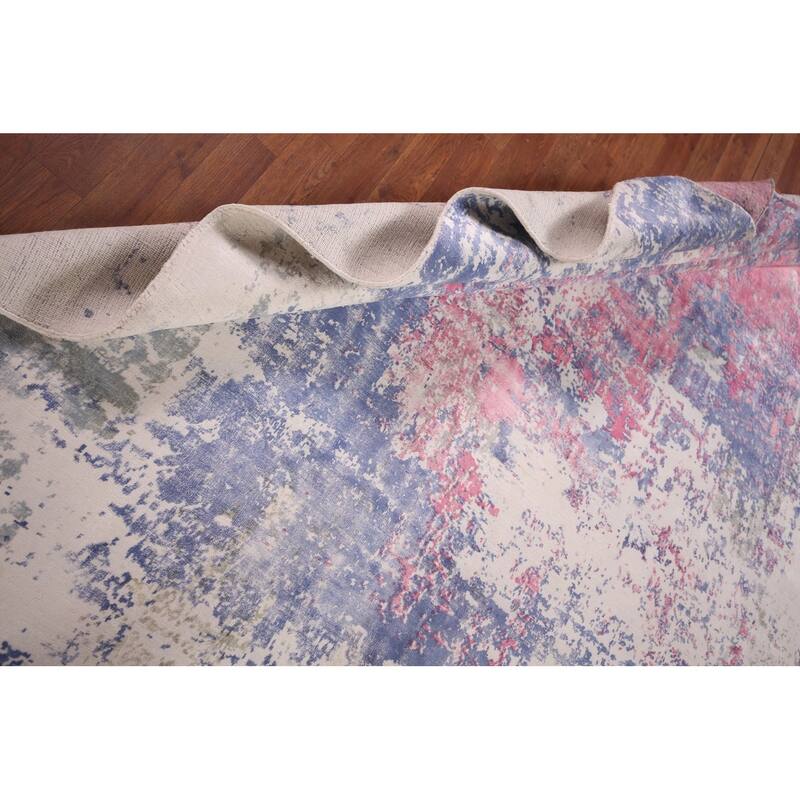 All-Over Abstract Contemporary Rug Hand-Knotted Bedroom Wool Carpet - 6'7"x 10'2"